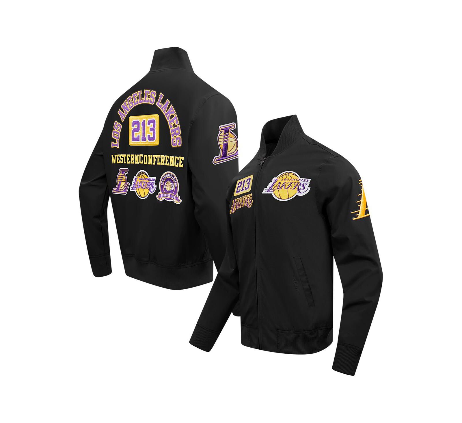 Pro Standard Men's Black Los Angeles Lakers Area Code Twill Full-Zip Jacket