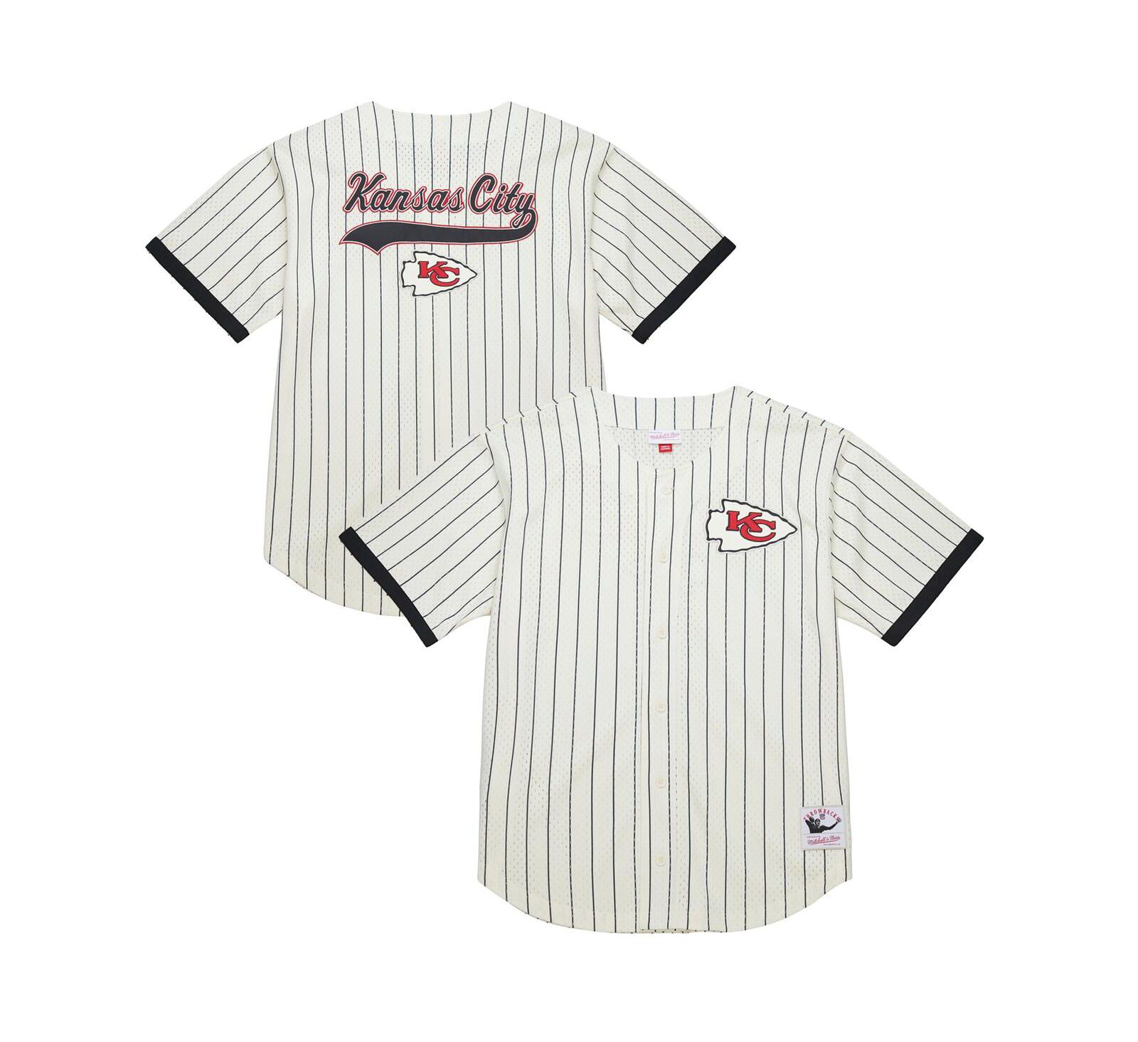 Mitchell & Ness Мужская сетчатая рубашка на пуговицах с винтажным логотипом Kansas City Chiefs