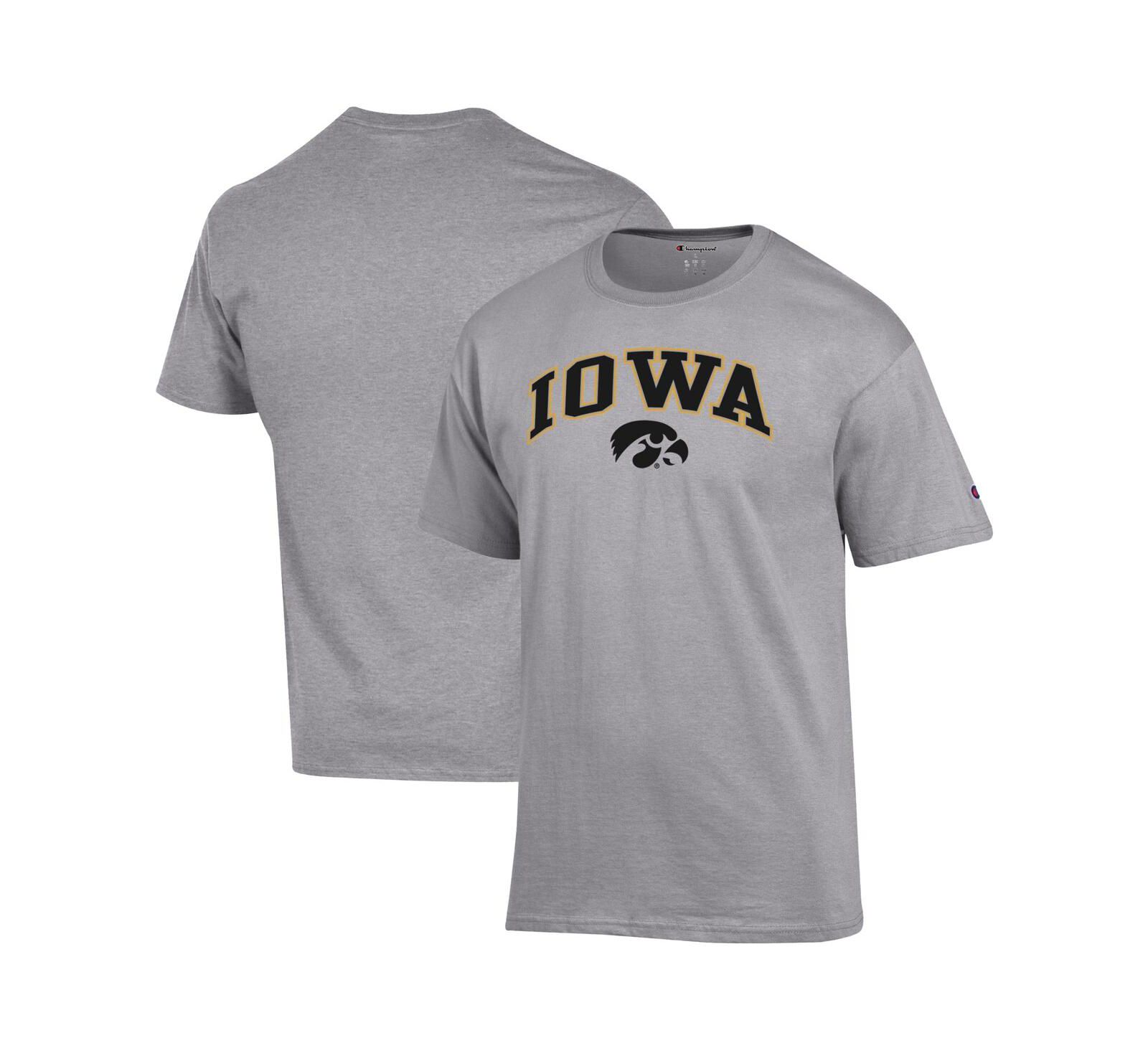Мужская футболка Champion Iowa Hawkeyes с логотипом, серая меланж