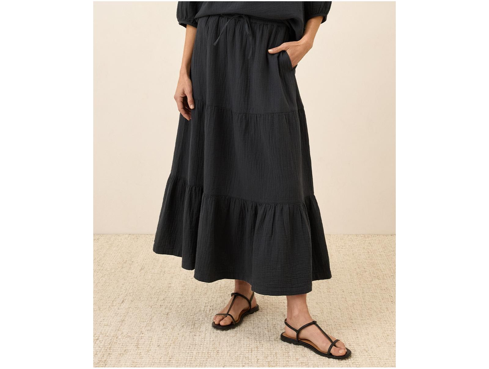 Pact Женский Organic Cotton Coastal Double Gauze Tiered Maxi Skirt