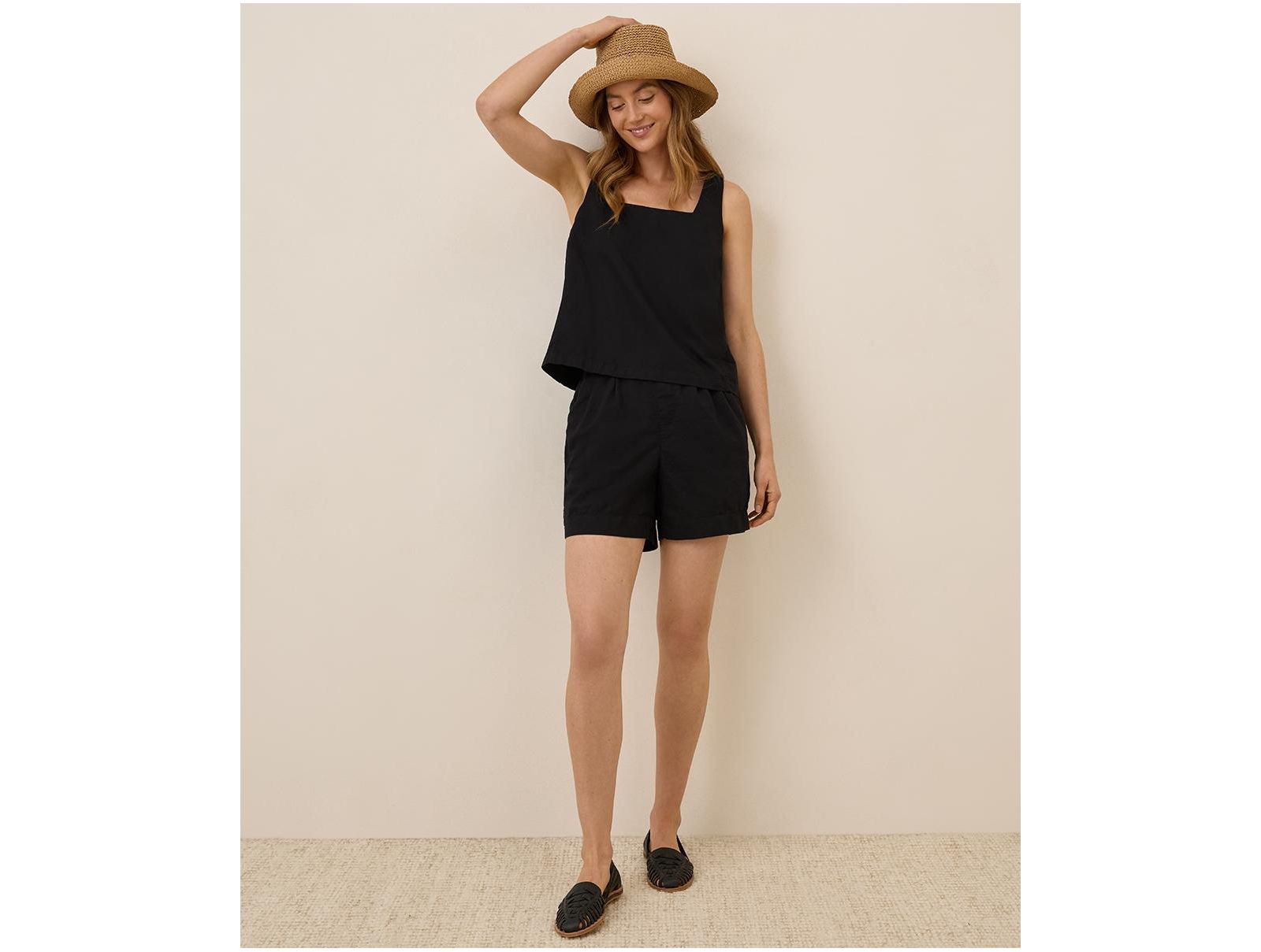 Pact Women's Organic Cotton Canopy Linen Blend Square Neck Tank
