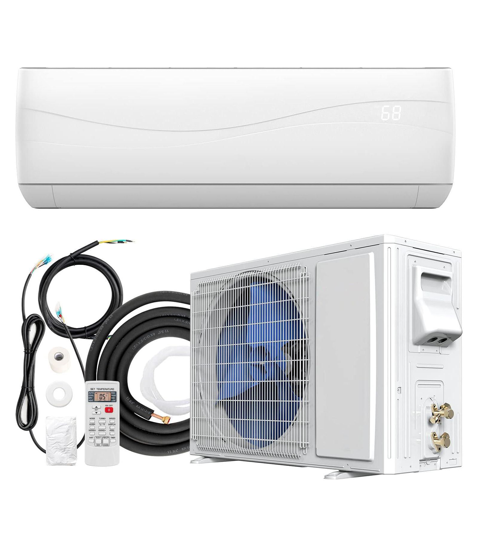 Mecale  24000 BTU 18.5 SEER2 208-230V Ductless Mini Split Air Conditioner and Heater  HVAC Unit