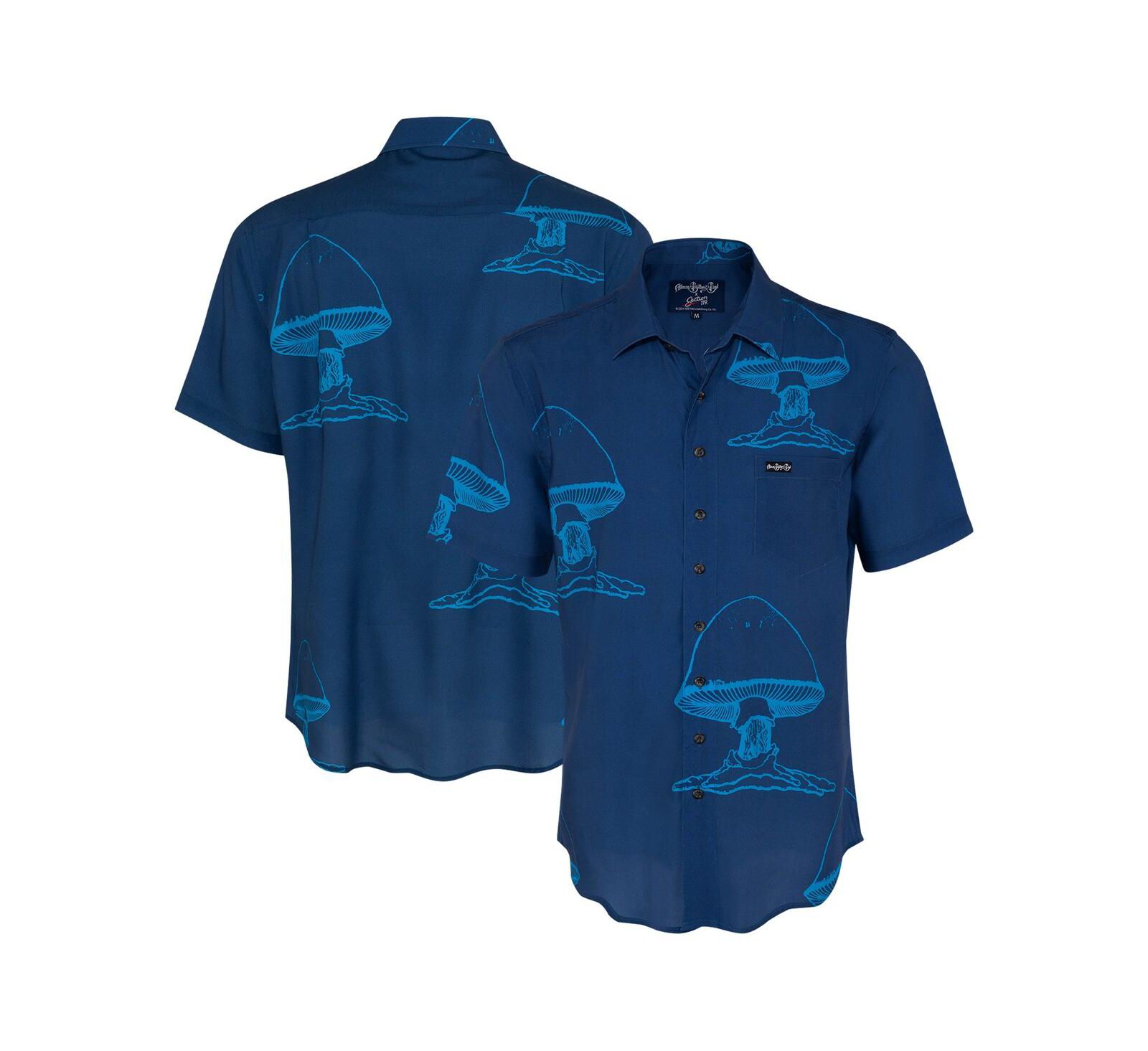 Section 119 Men's Blue The Allman Brothers Band Large Mushroom Button-Down Shirt