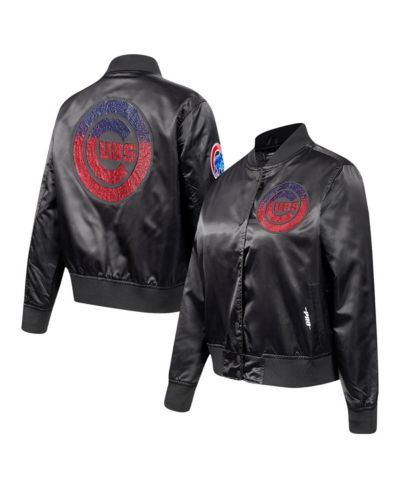 Женская куртка на кнопках Pro Standard Chicago Cubs Rhinestone Satin Black