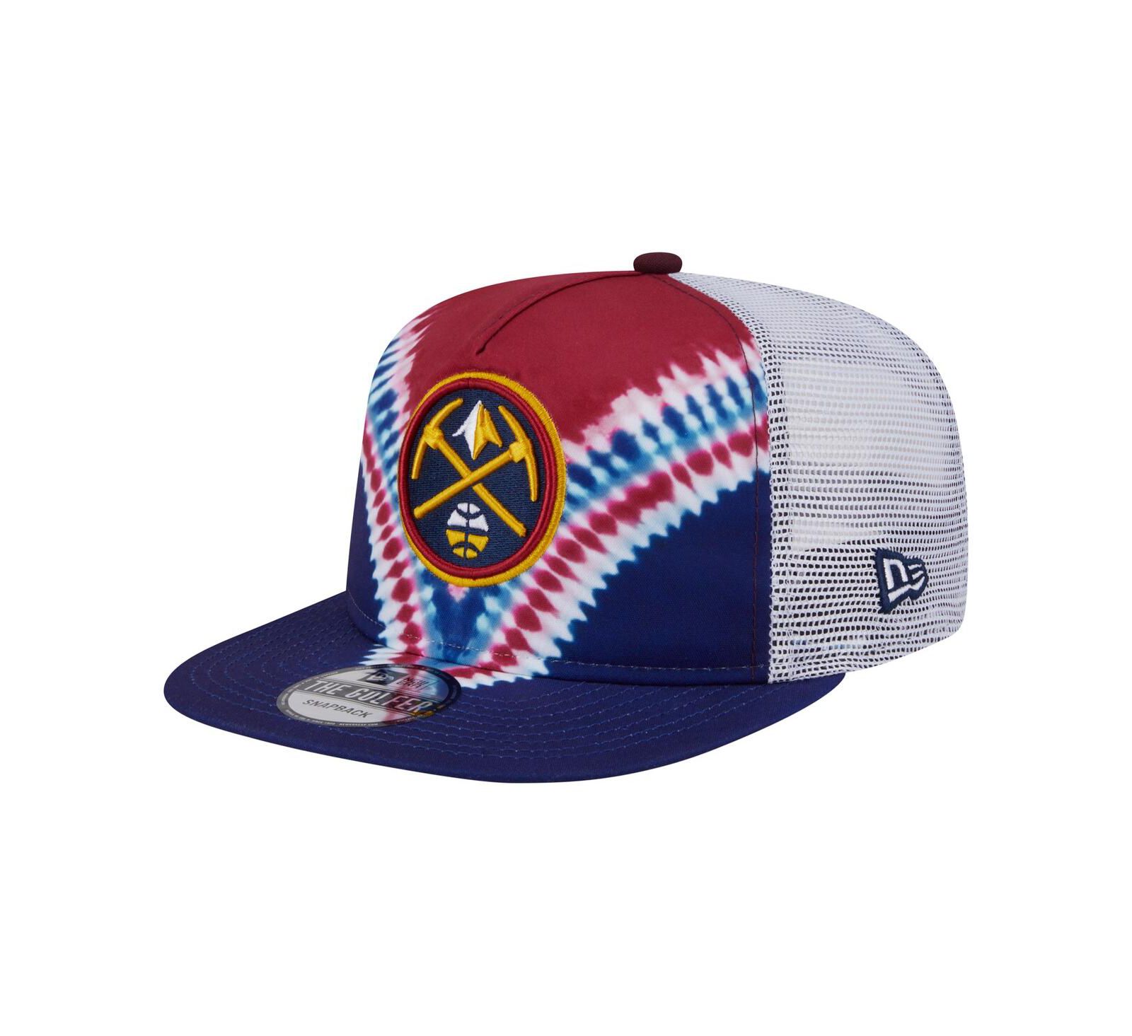 Мужская кепка New Era Denver Nuggets Throwback Dye Golfer Snapback, темно-синий/красный