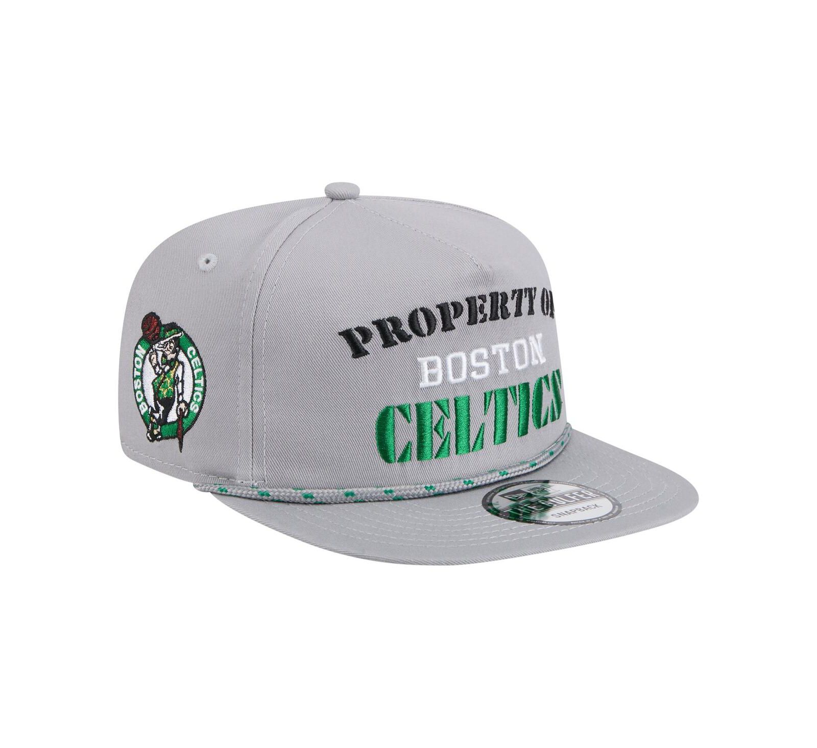 Мужская кепка New Era Boston Celtics Throwback Property Of Golfer Snapback серого цвета