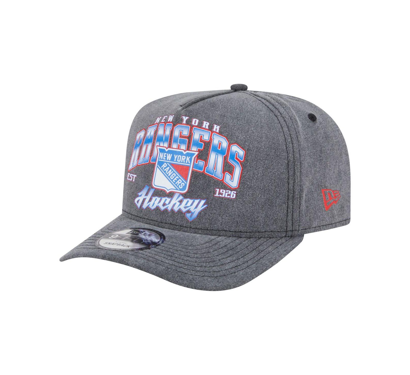 Мужская кепка New Era New York Rangers Throwback Washed A-Frame Pre-Curved 9FIFTY Snapback Charcoal