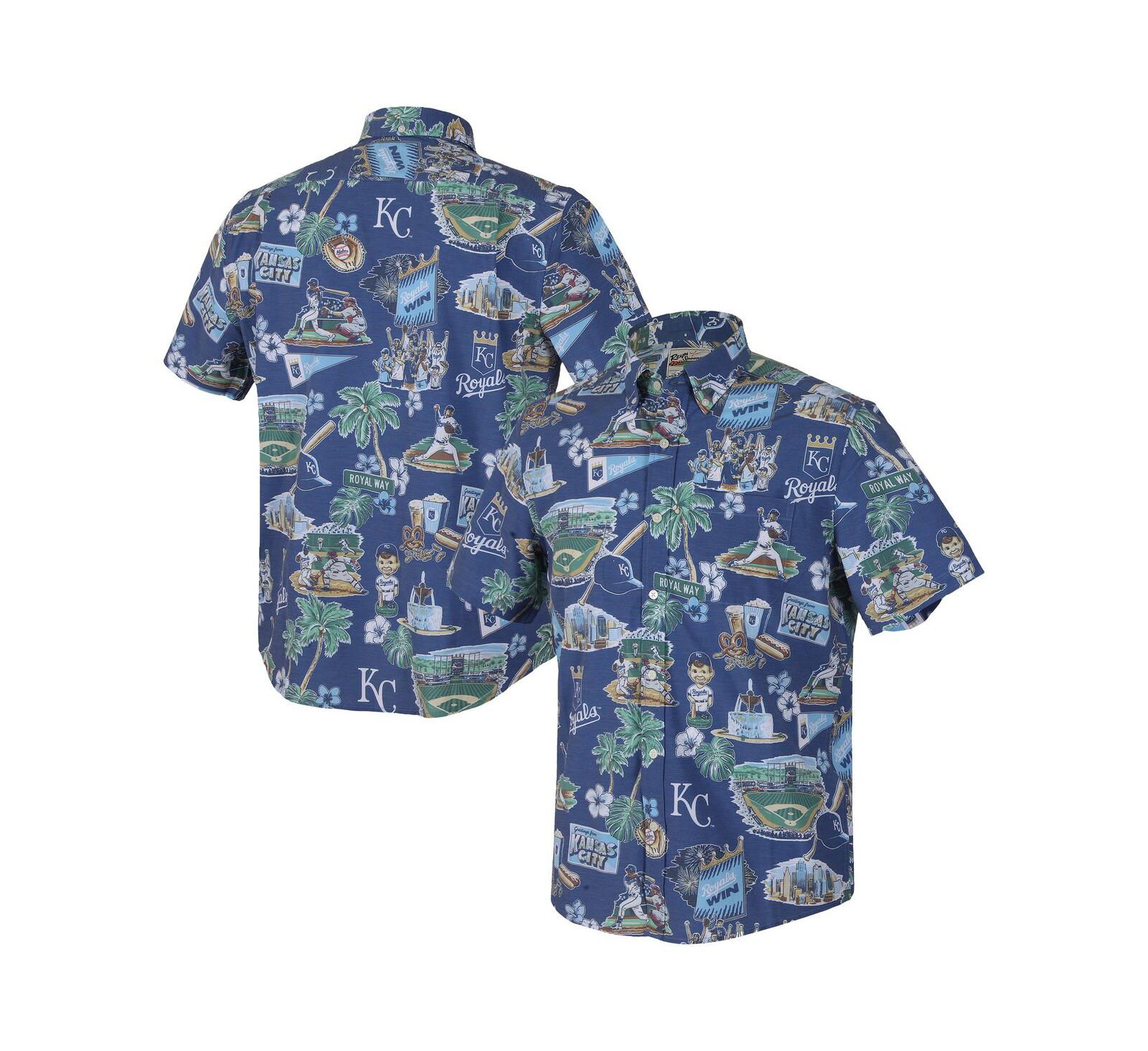 Мужская рубашка Reyn Spooner Royal Kansas City Royals Scenic Tri-Blend Button-Down