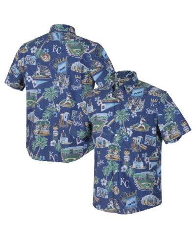 Reyn Spooner Men's Royal Kansas City Royals Scenic Tri-Blend Button-Down Shirt