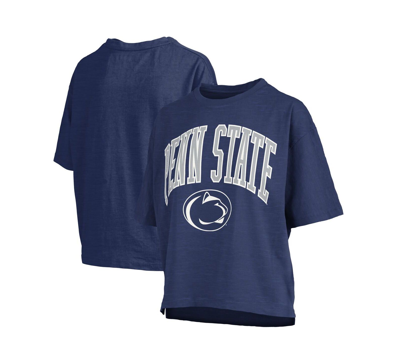 Женская футболка Pressbox Navy Penn State Nittany Lions Nelson Arch Oversized Slub