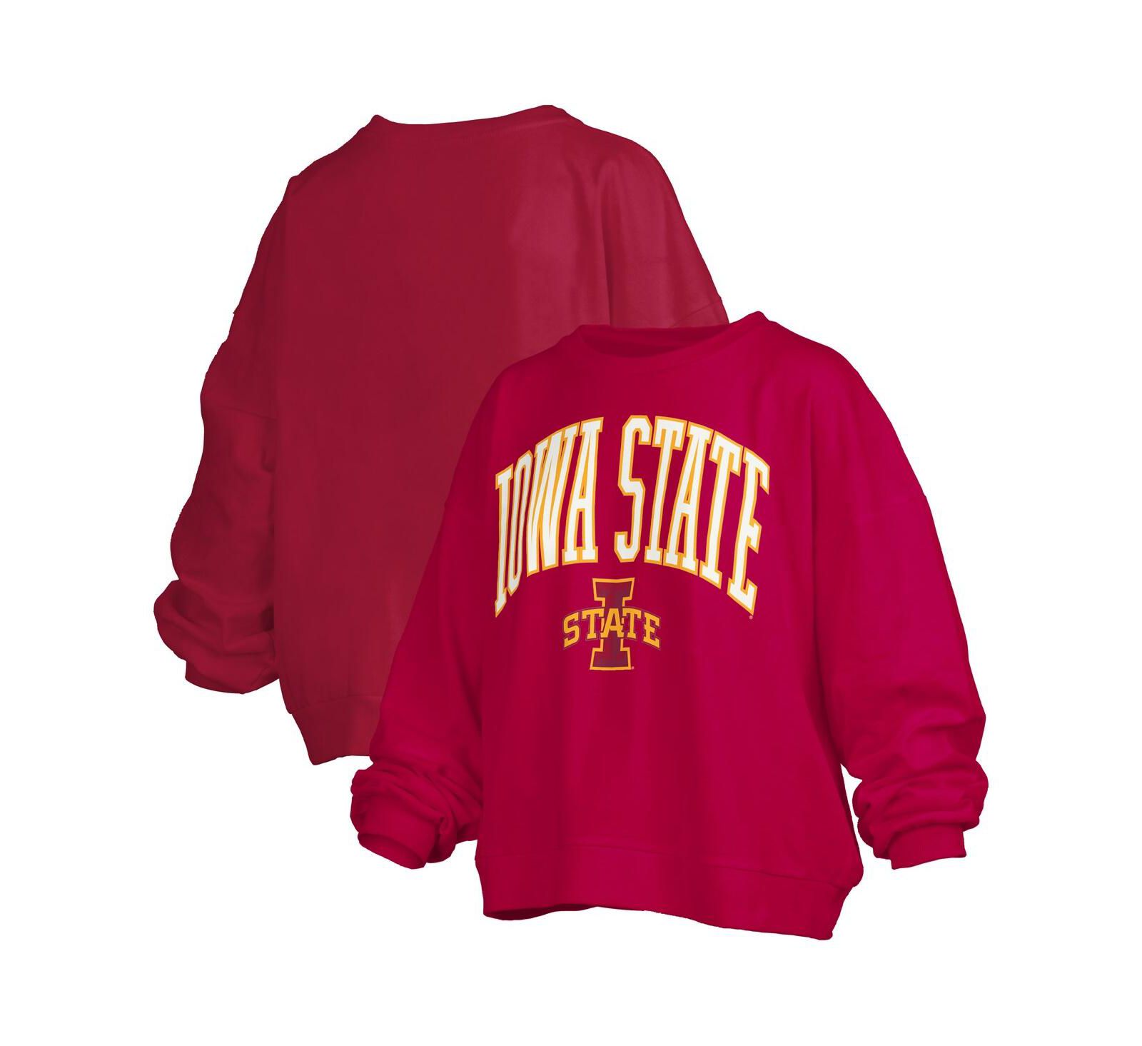 Женская толстовка Pressbox Cardinal Iowa State Cyclones Janise Arch Over Logo Oversized