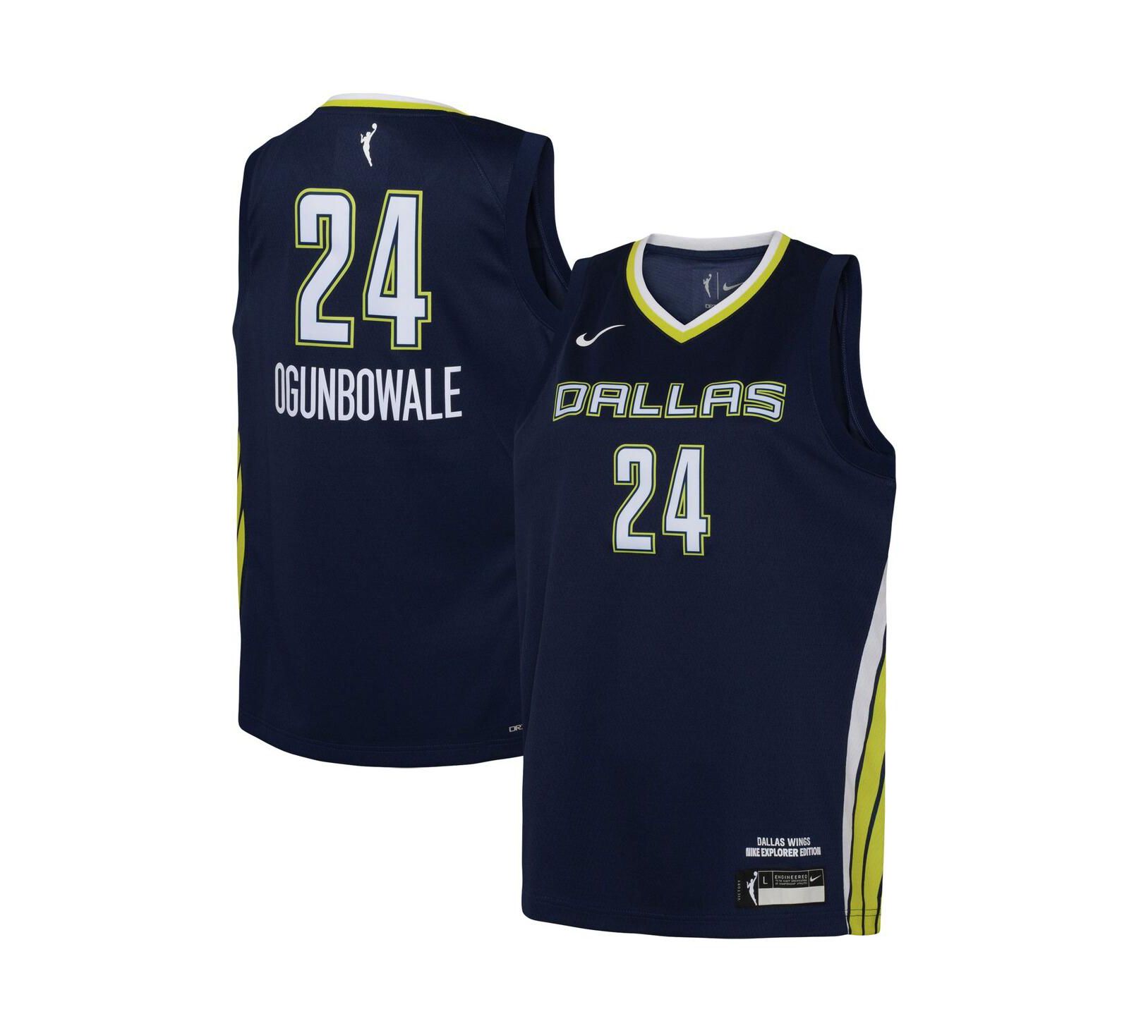 Джерси Nike Big Boys and Girls Arike Ogunbowale Navy Dallas Wings 2021 Explorer Edition Victory Player