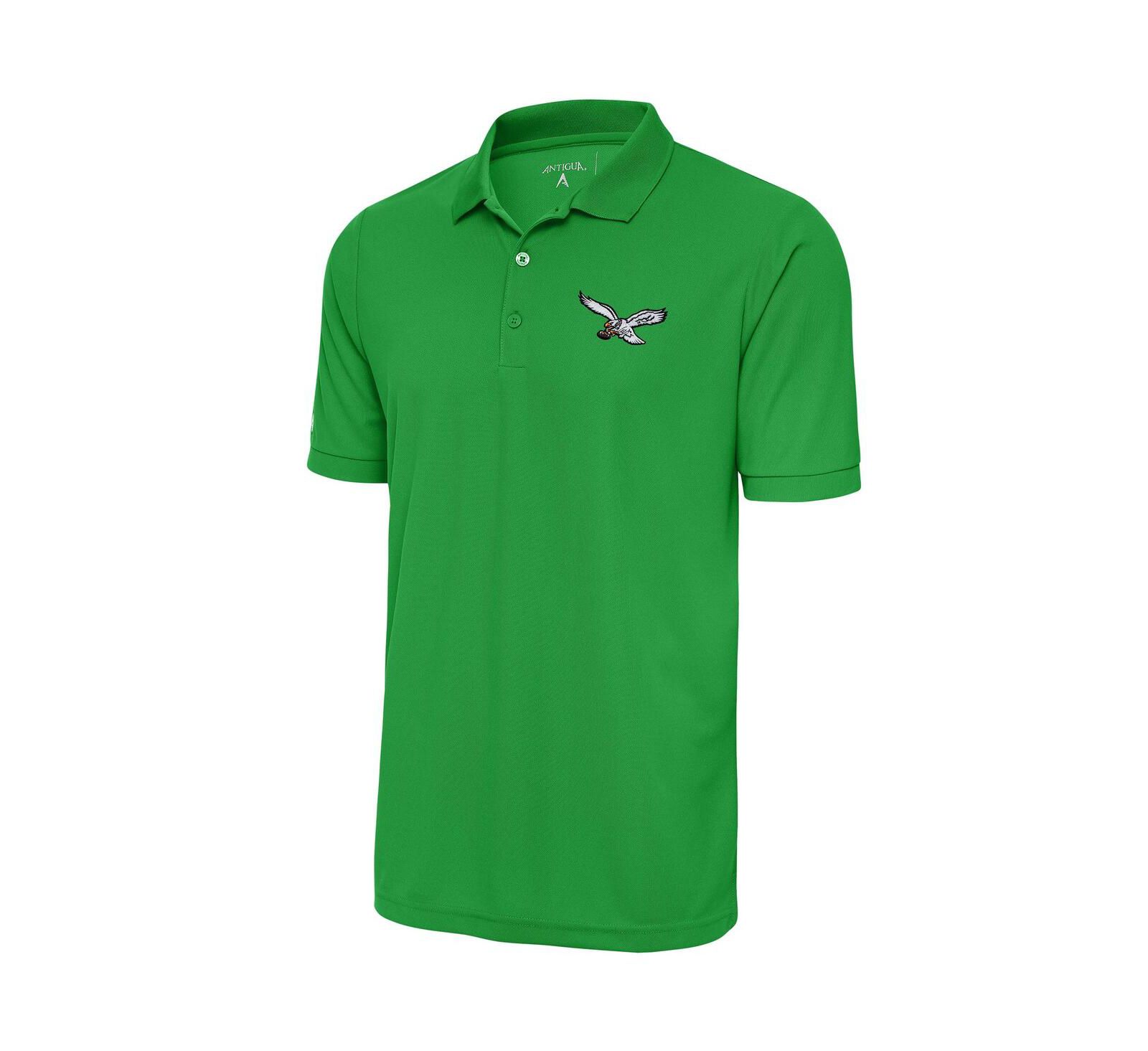 Мужская рубашка-поло Antigua Philadelphia Eagles Throwback Logo Tribute Kelly Green