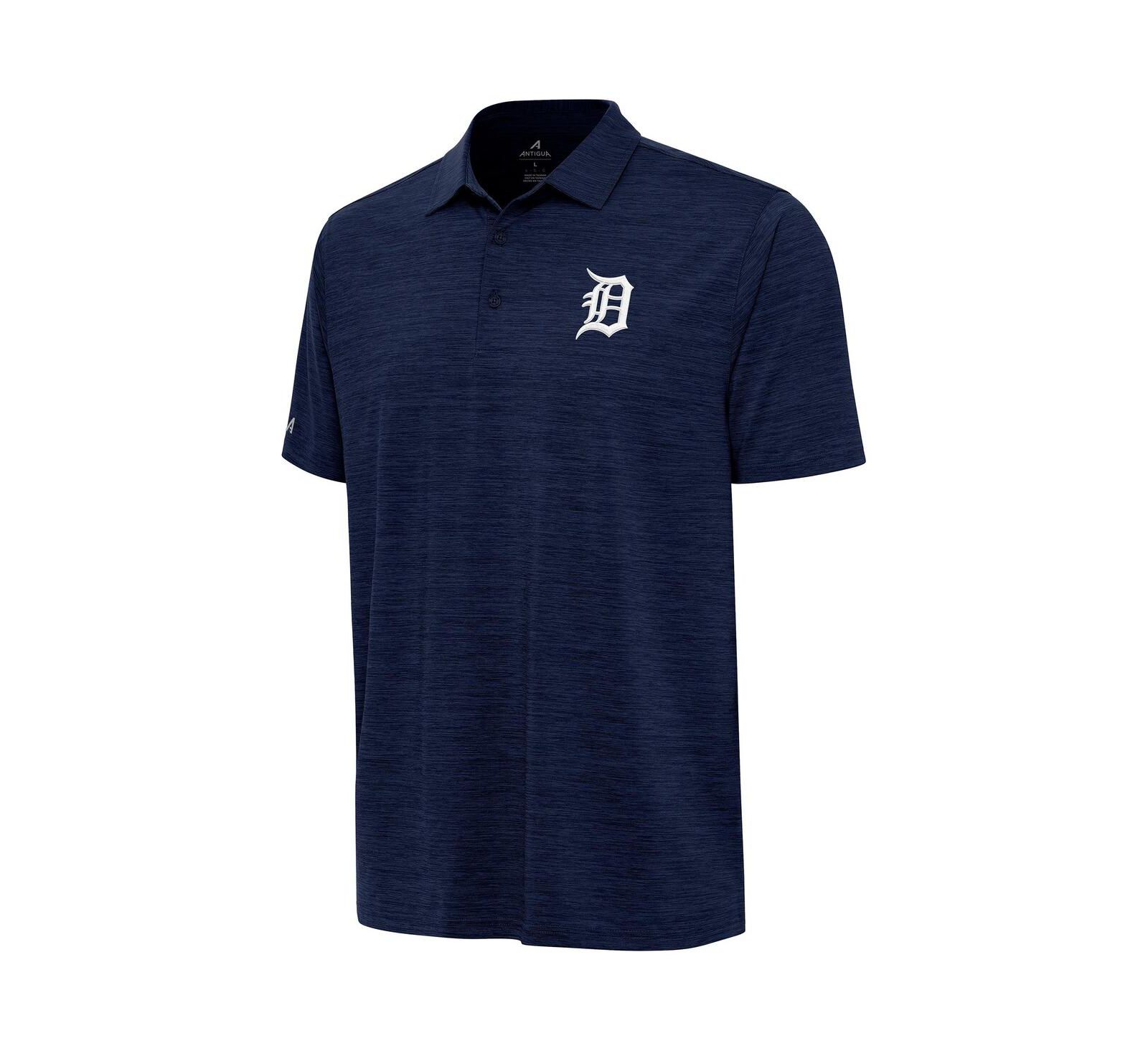 Мужская рубашка-поло Antigua Men's Heather Navy Detroit Tigers Layout