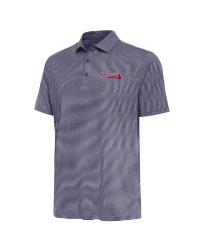 Antigua Men's Heather Navy Atlanta Braves Scheme Polo Shirt