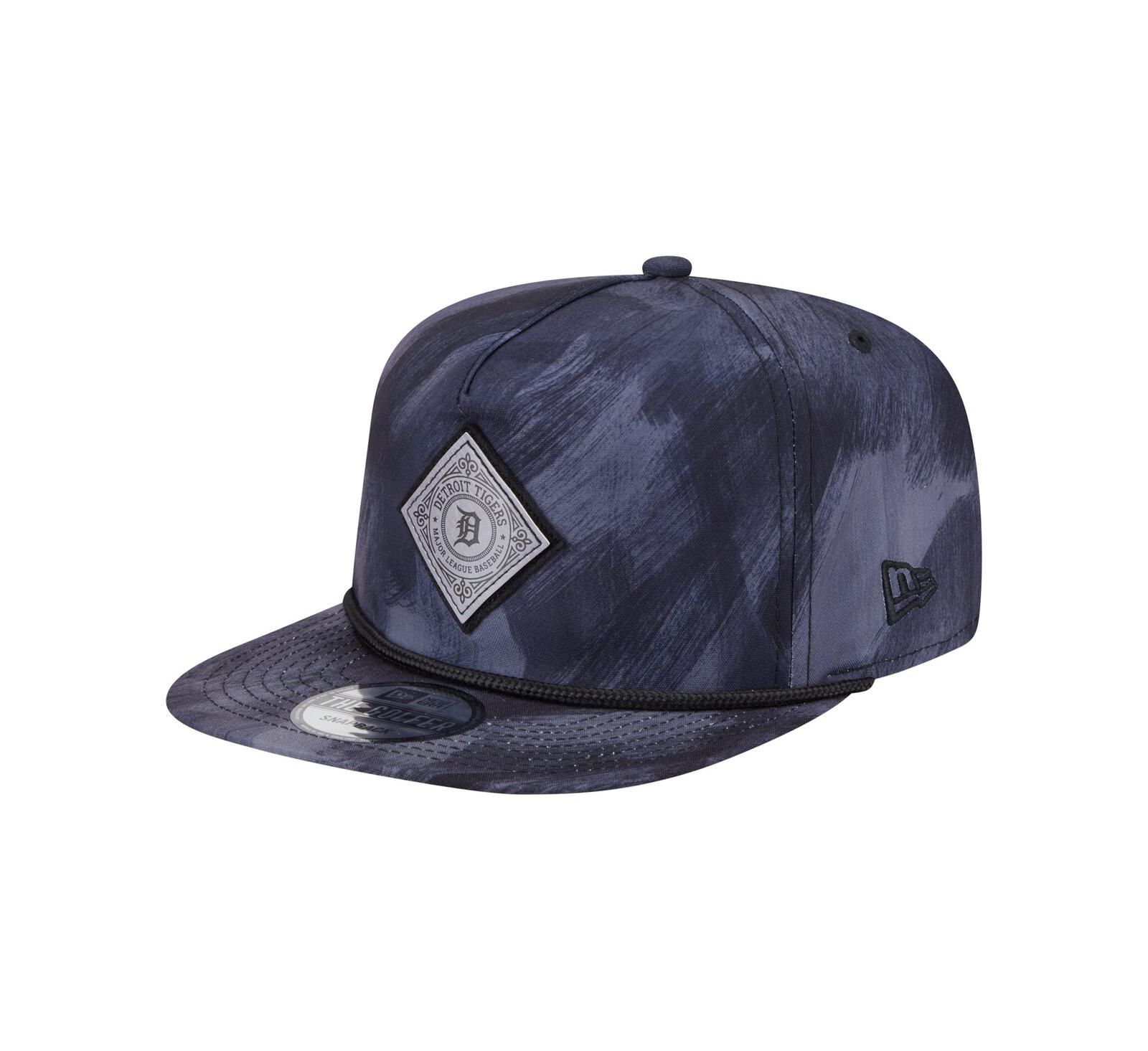 Мужская кепка New Era Navy Detroit Tigers Printed Golfer Snapback