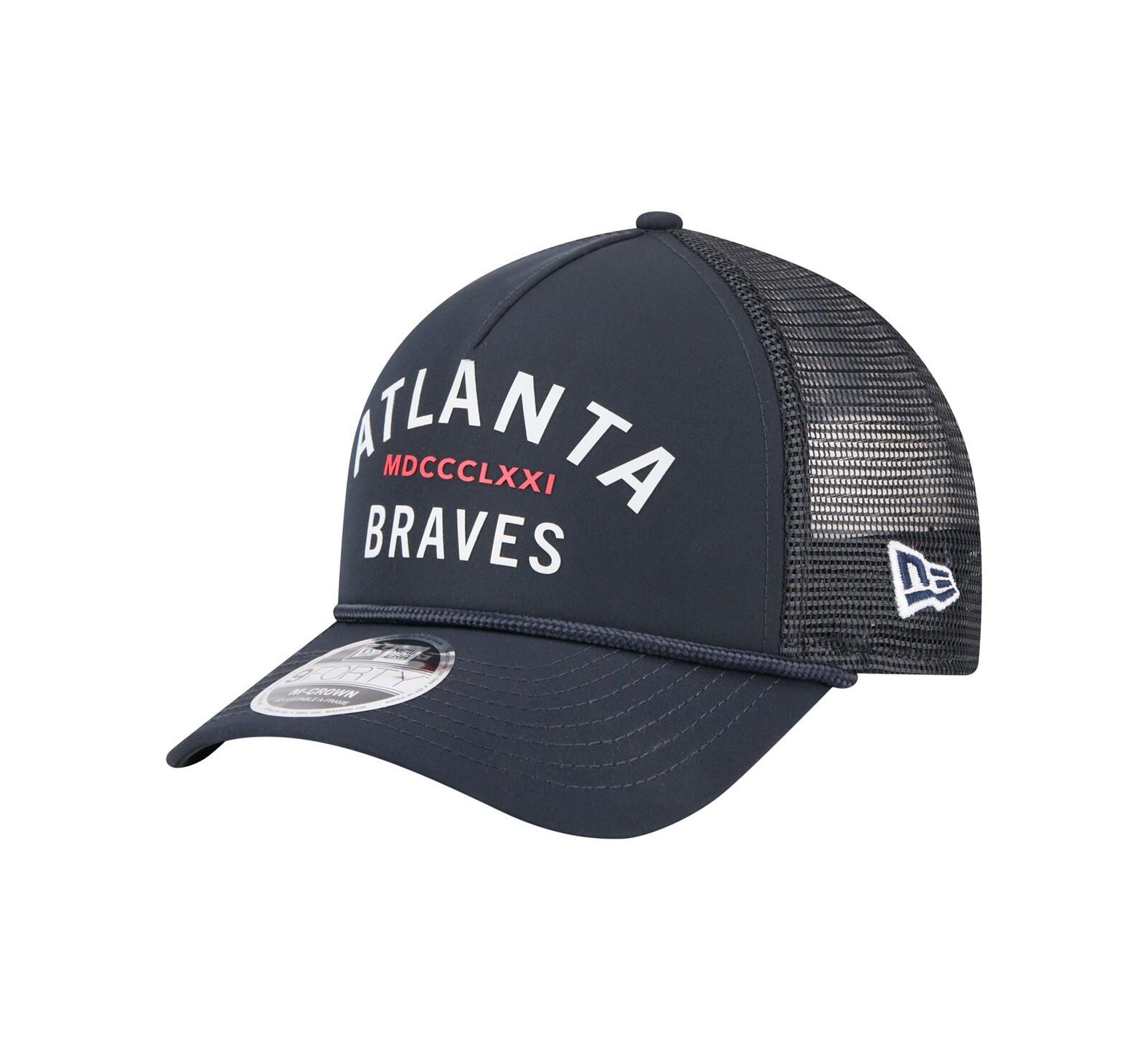 Мужская кепка New Era Atlanta Braves Minimalist 9FORTY A-Frame Adjustable, темно-синяя