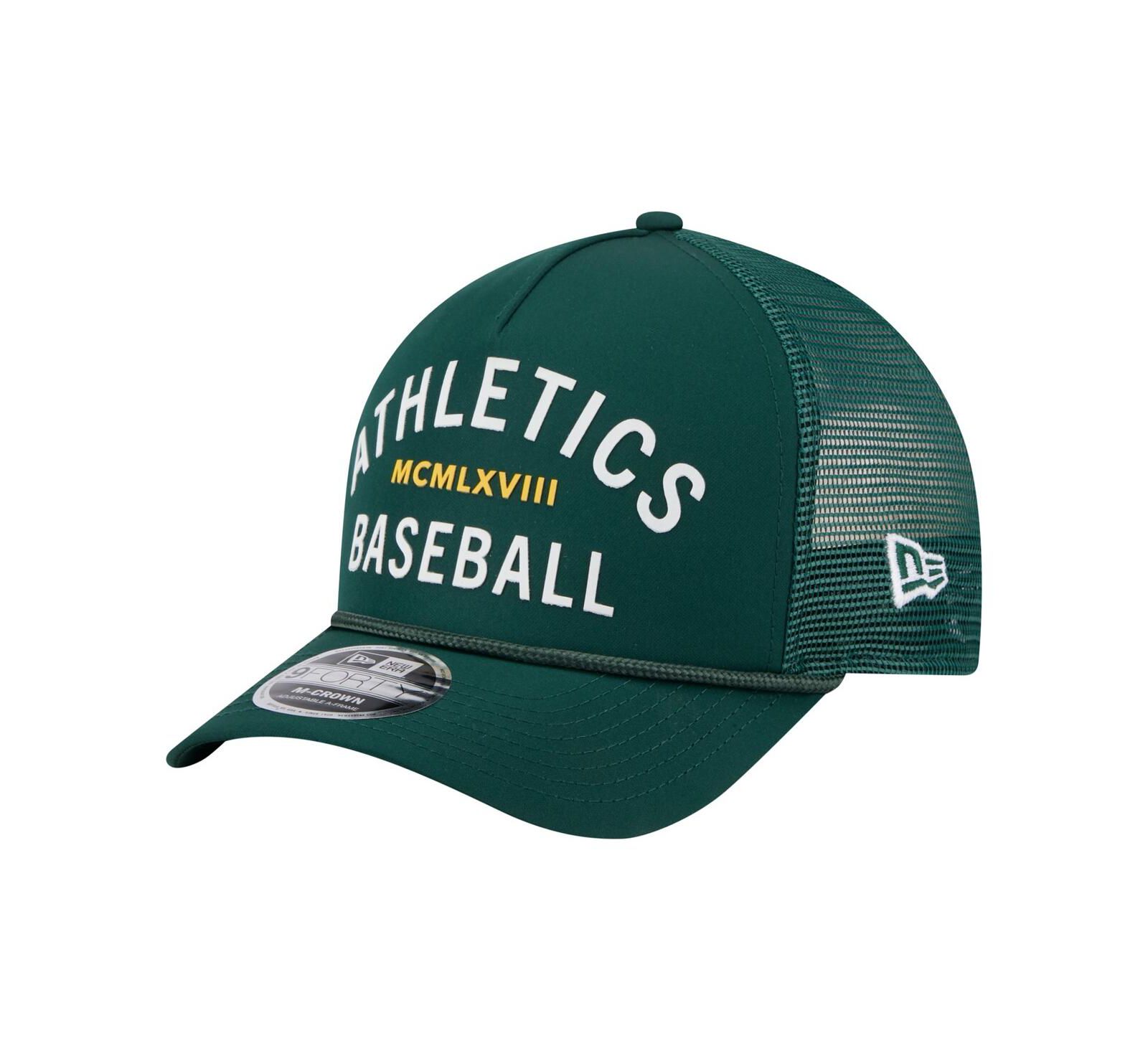 New Era Men's Green Athletics Minimalist 9FORTY A-Frame Adjustable Hat