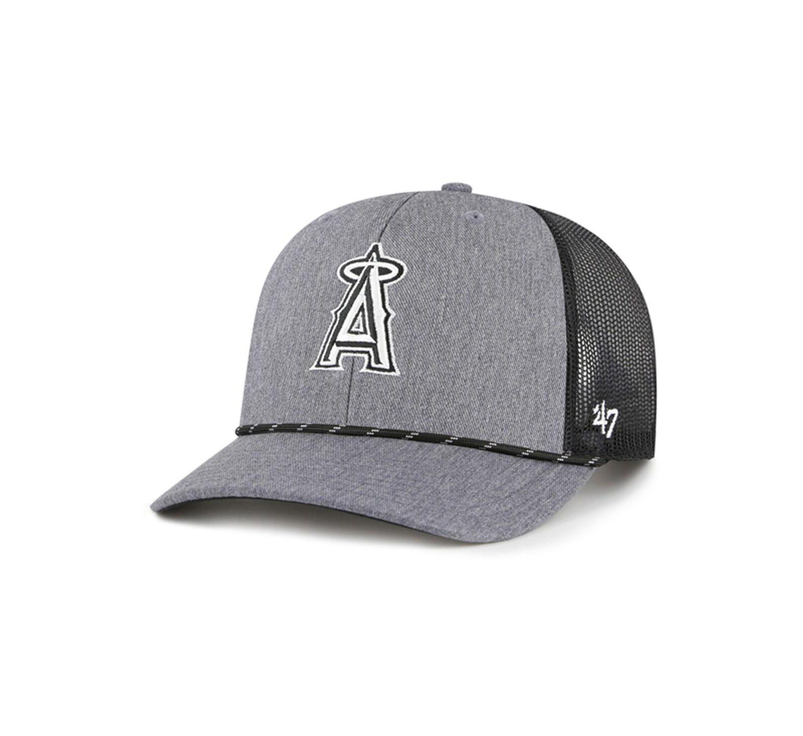 '47 Brand Men's Charcoal Los Angeles Angels Carbon Rope Trucker Adjustable Hat