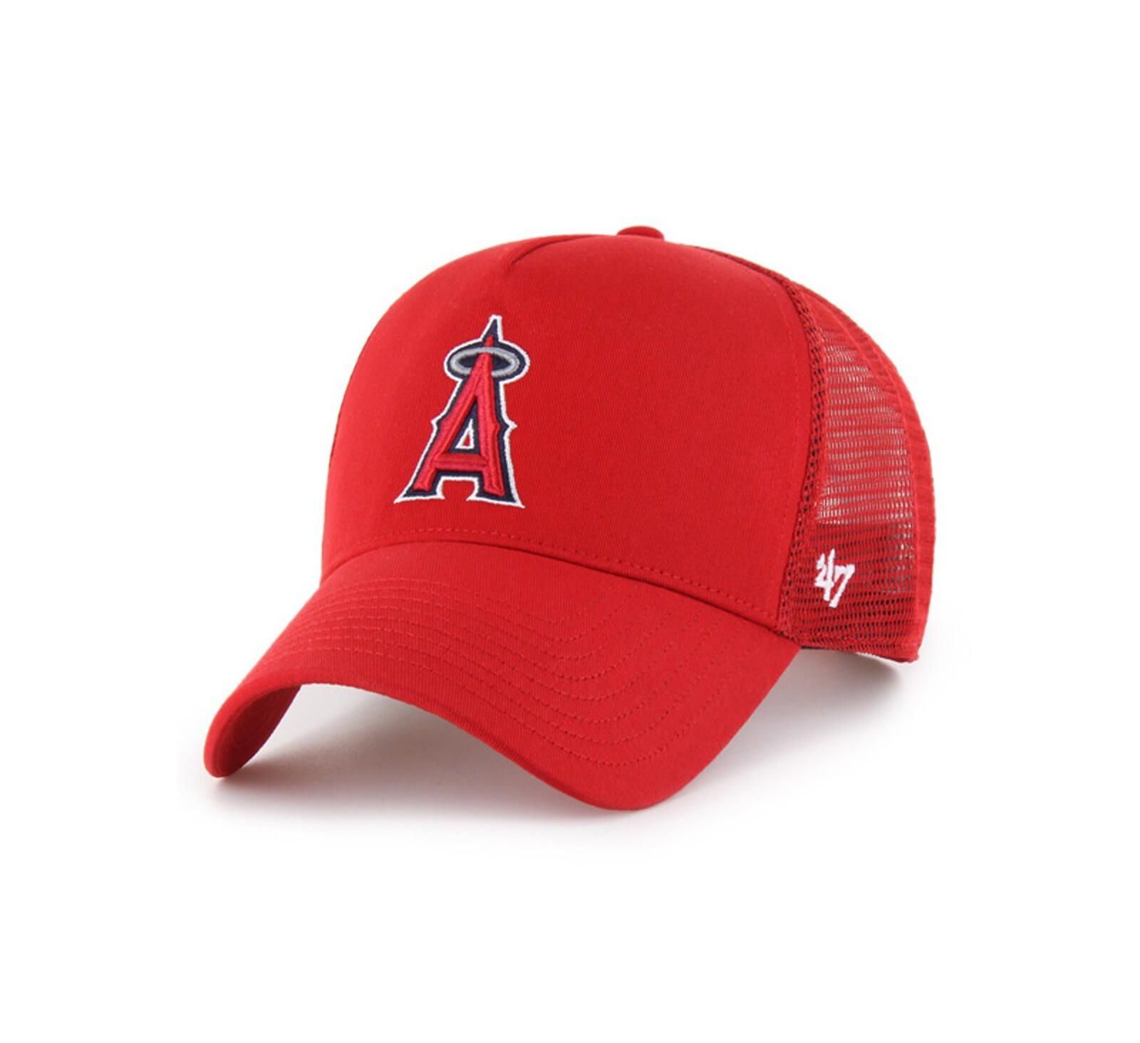 '47 Brand Men's Red Los Angeles Angels Ballpark Offside Adjustable Trucker Hat