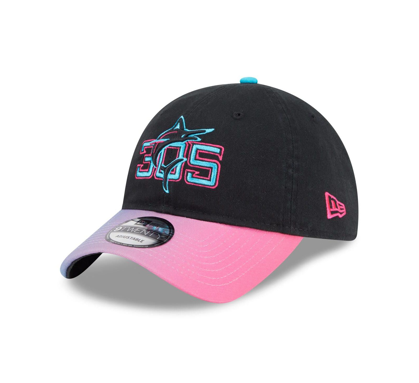 New Era Men's Black/Pink Miami Marlins 2025 City Connect 9TWENTY Adjustable Hat