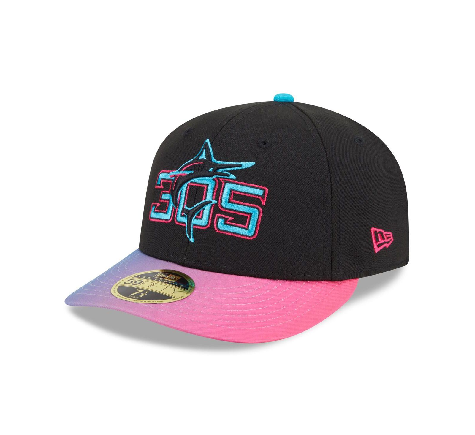 Мужская кепка New Era Miami Marlins 2025 City Connect Low Profile 59FIFTY Fitted Black/Pink
