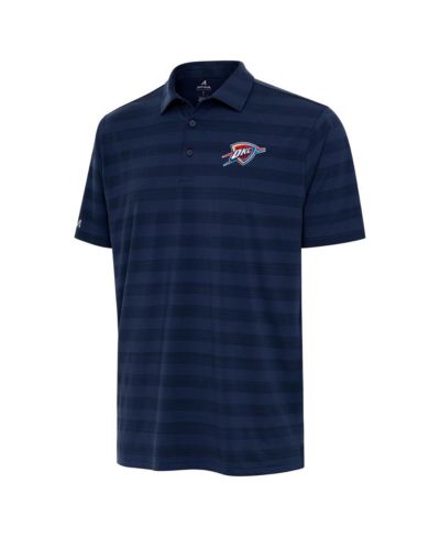 Antigua Men's Navy Oklahoma City Thunder Tunnel Polo Shirt