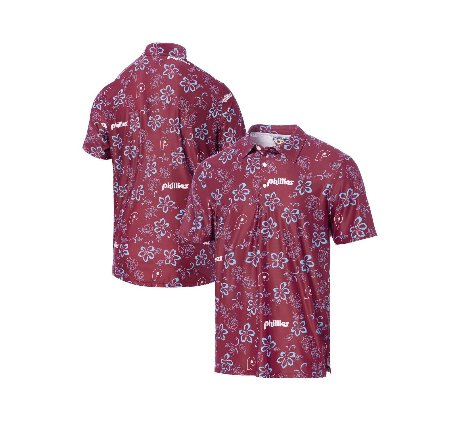 Reyn Spooner Men's Maroon Philadelphia Phillies Cooperstown Collection Performance Polo Shirt