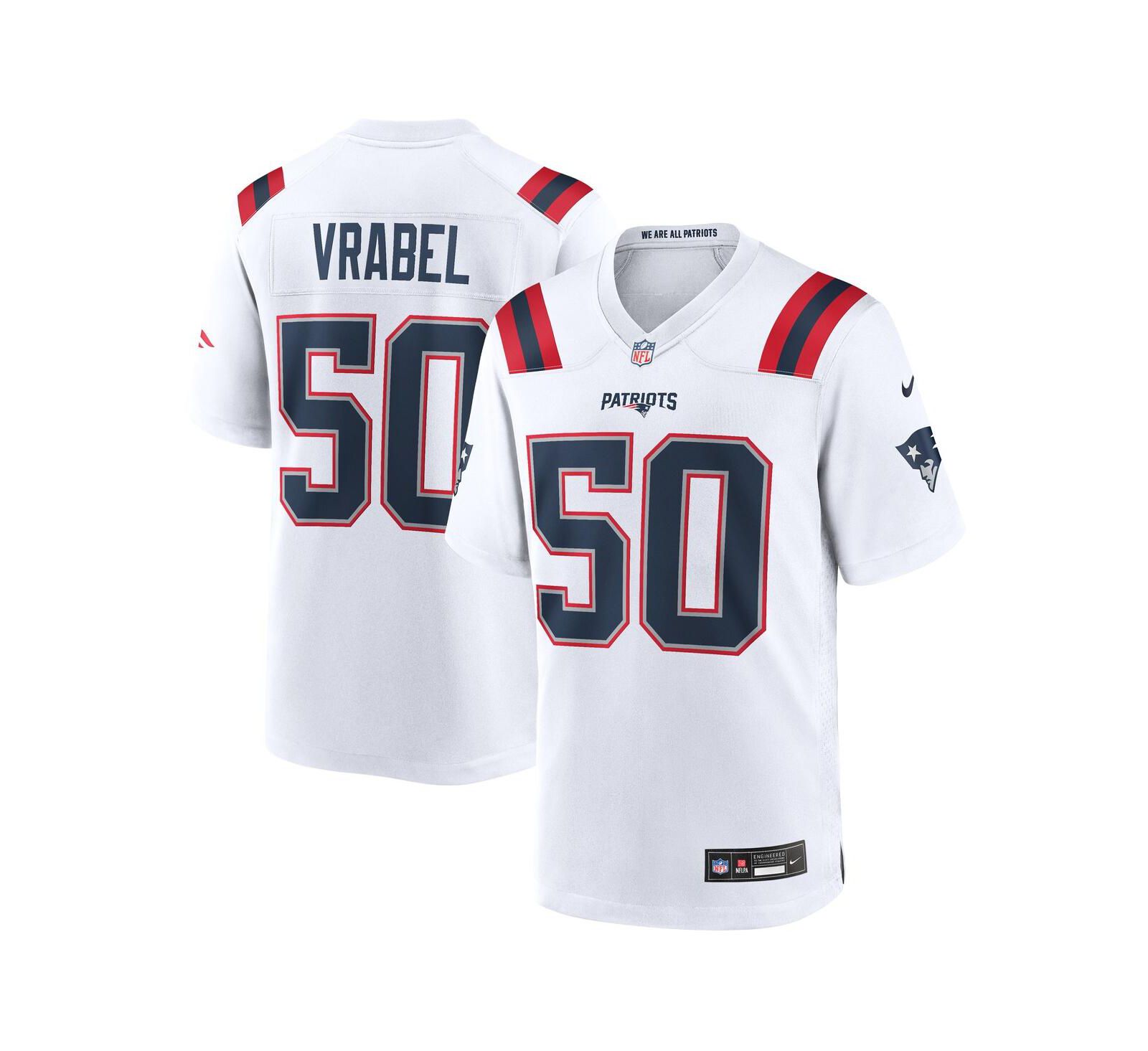 Nike Мужская игровая джерси Mike Vrabel White New England Patriots Retired Player