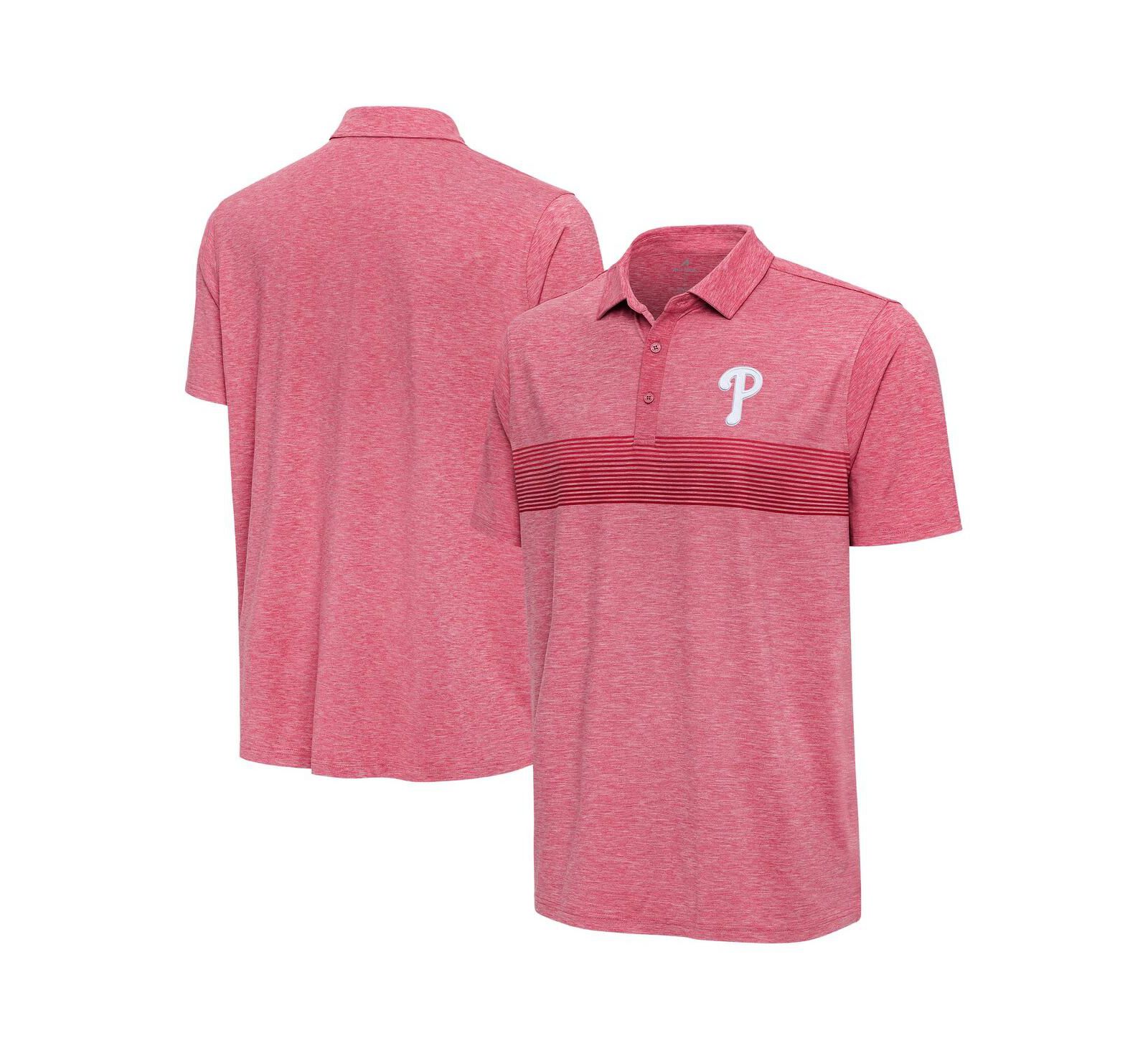 Antigua Men's Heather Red Philadelphia Phillies Dashing Polo Shirt