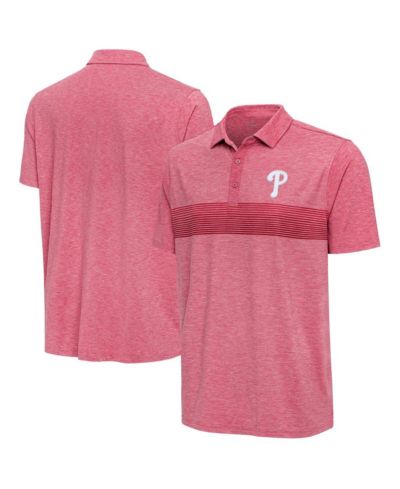 Antigua Мужская рубашка-поло Philadelphia Phillies, цвет Heather Red
