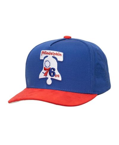 Мужская регулируемая кепка Mitchell & Ness Blue/Red Philadelphia 76ers May Flowers