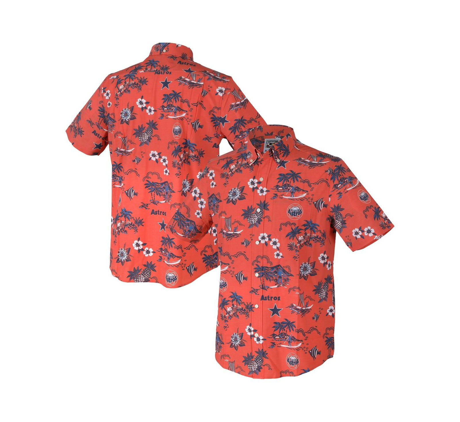 Reyn Spooner Men's Orange Houston Astros Kekai Button-Down Shirt