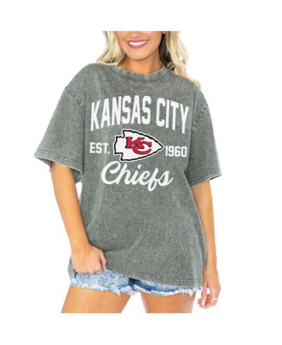 Gameday Couture Women's Gray Kansas City Chiefs Tackle Titan Boyfriend Washed T-Shirt