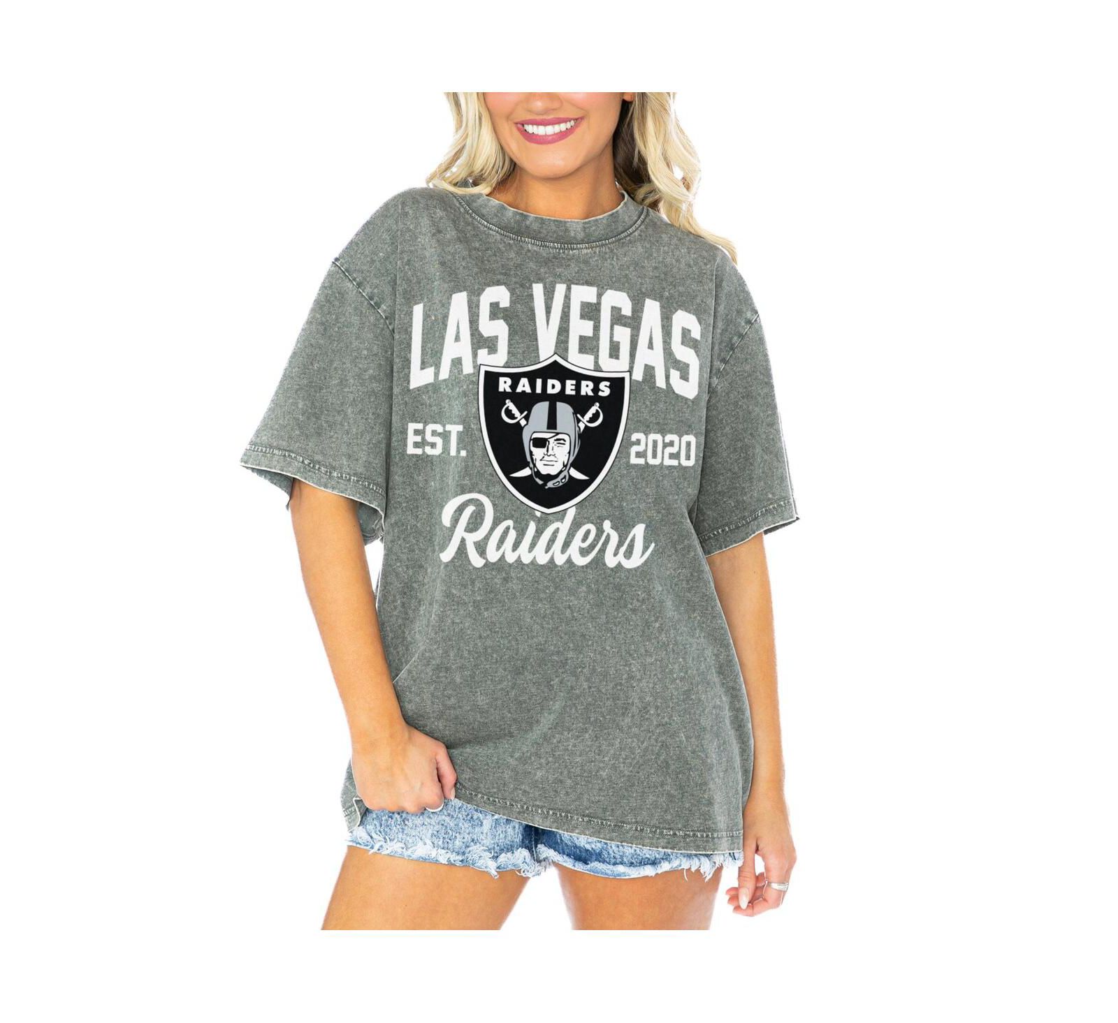Gameday Couture Women's Gray Las Vegas Raiders Tackle Titan Boyfriend Washed T-Shirt