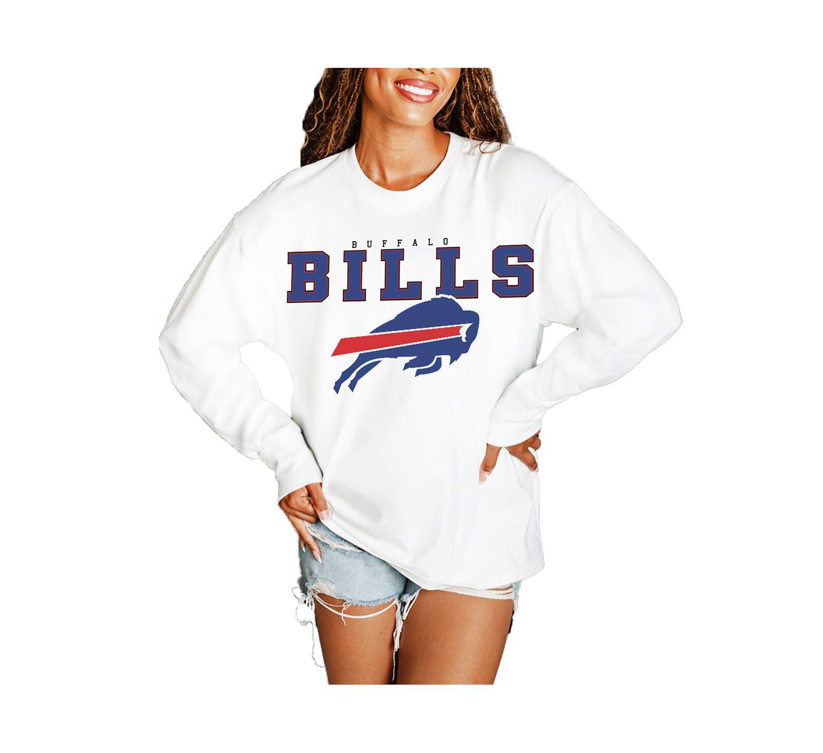 Gameday Couture Women's White Buffalo Bills Big Goals Oversized Long Sleeve T-Shirt