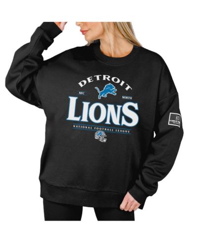 Женская толстовка Gameday Couture Black Detroit Lions Oversized Players Only Black Label Pullover