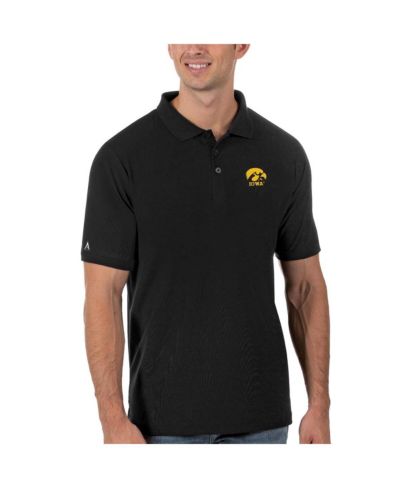 Antigua Мужская рубашка поло Iowa Hawkeyes Black