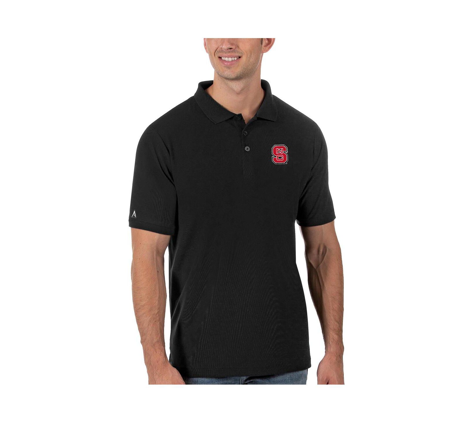 Antigua Men's Black NC State Wolfpack Legacy Pique Polo Shirt