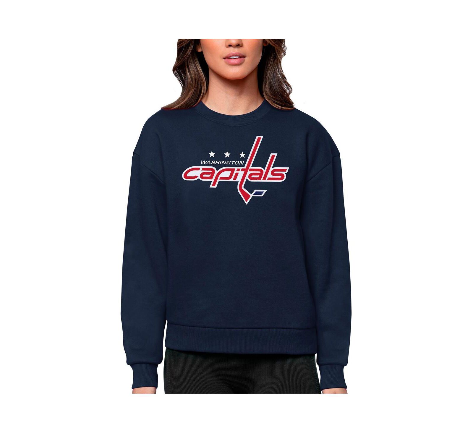 Antigua Женская темно-синяя толстовка с круглым вырезом Washington Capitals Victory