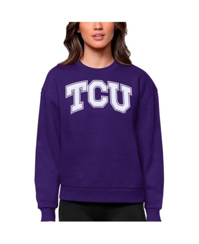Женское свитшот-толстовка Antigua TCU Horned Frogs Victory, фиолетовое, с круглым вырезом