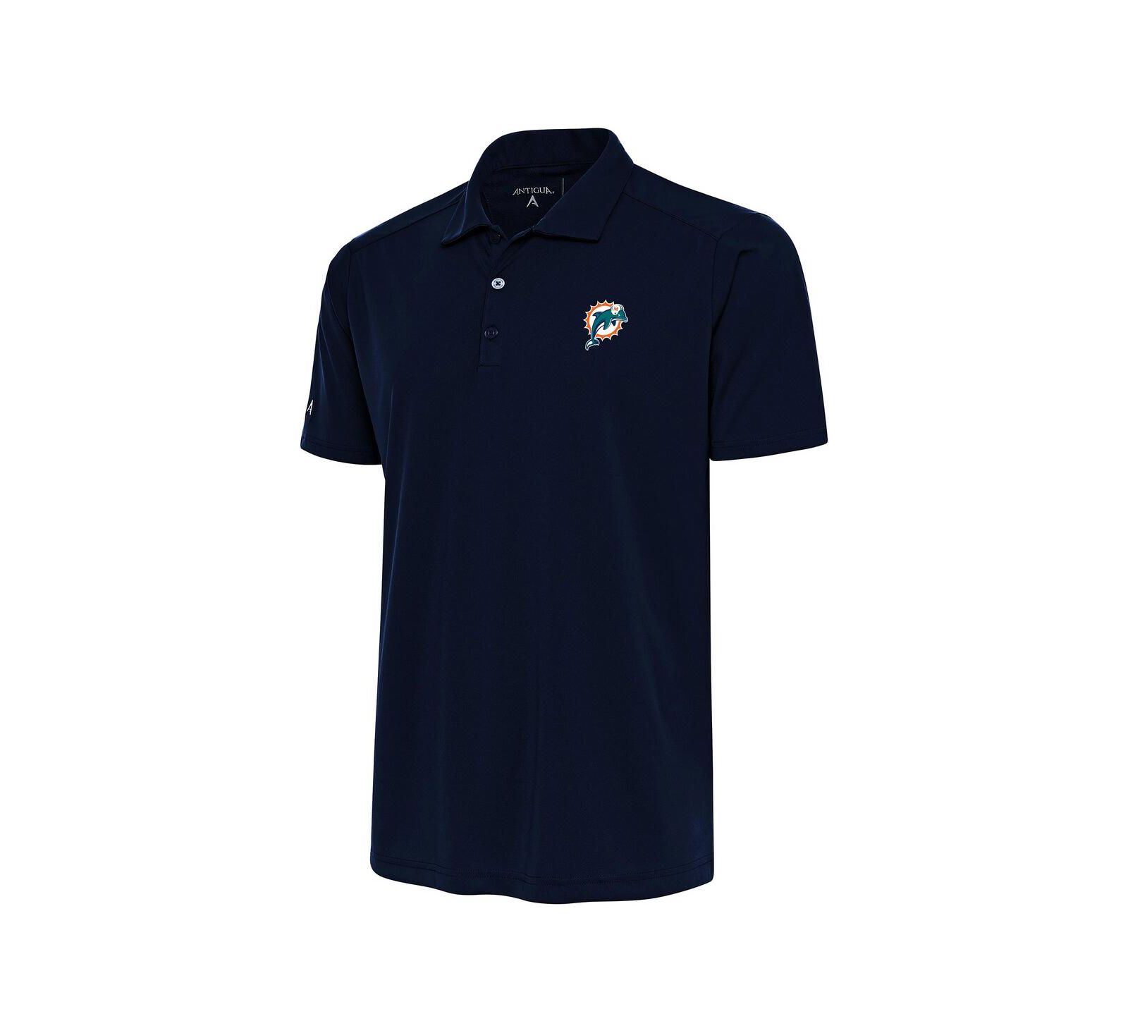 Antigua Men's Navy Miami Dolphins Team Logo Throwback Tribute Polo Shirt