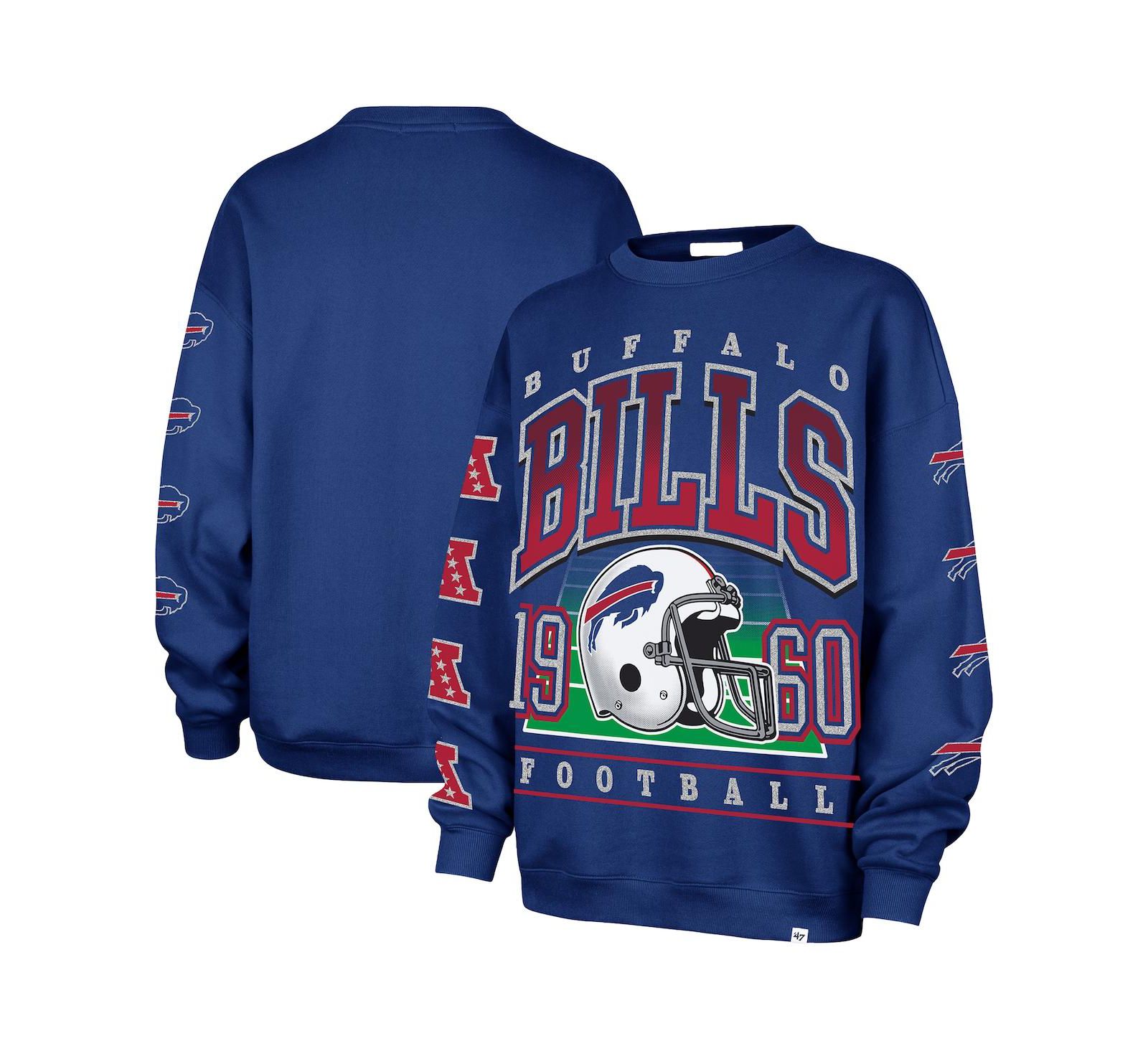 Женское худи '47 Brand Royal Buffalo Bills Oversized Pullover