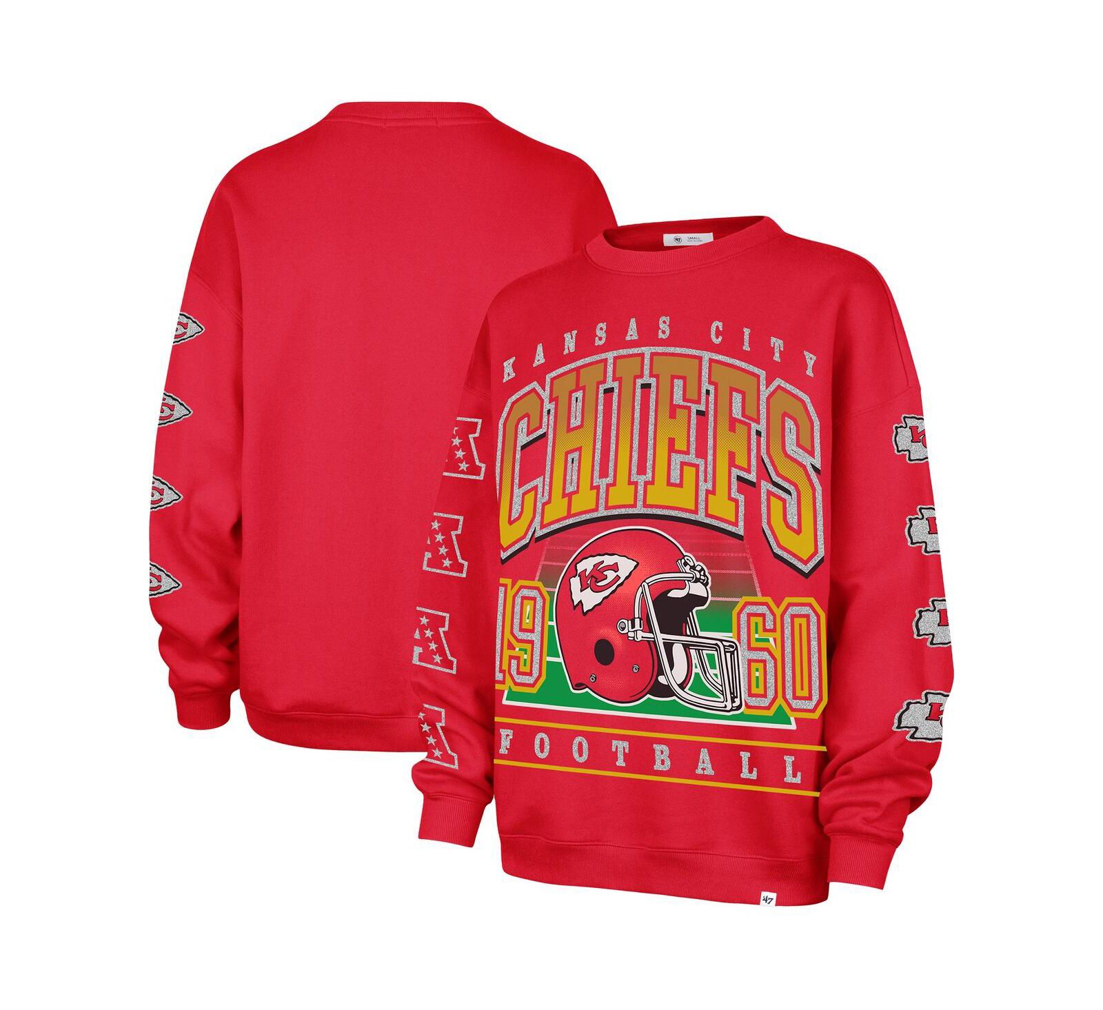Женская безразмерная толстовка '47 Brand Red Kansas City Chiefs Go Big Oversized Pullover