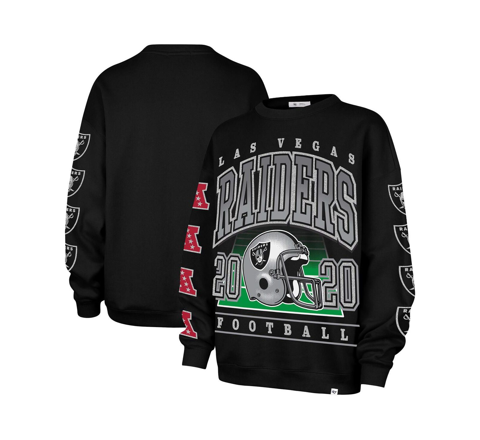 Женский оверсайз свитшот '47 Brand Black Las Vegas Raiders Go Big Pullover