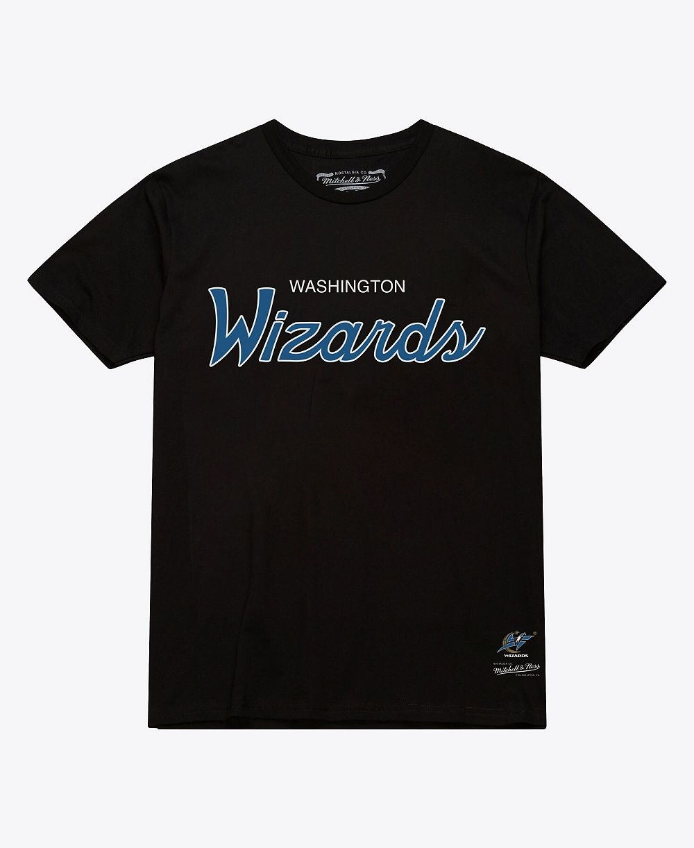 Мужская футболка Mitchell & Ness Black Washington Wizards Vintage Wordmark