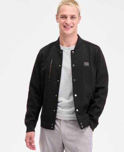 Мужская бомбер-куртка KARL LAGERFELD PARIS Textured Varsity Zip