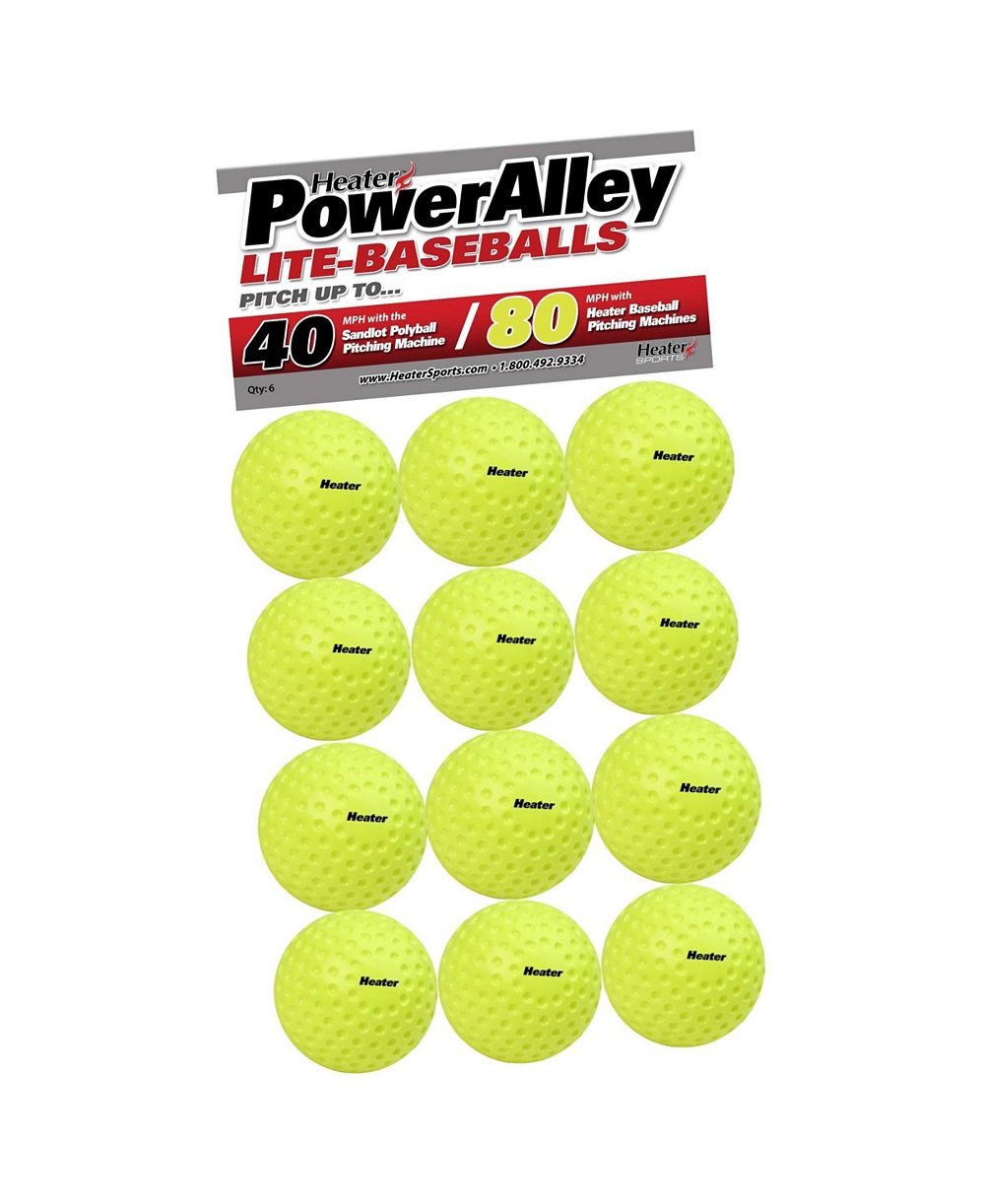 Heater Sports PowerAlley 80 MPH & Trend Sports Sandlot 40 MPH Lite Balls - 12 Pack - Pitching Machines