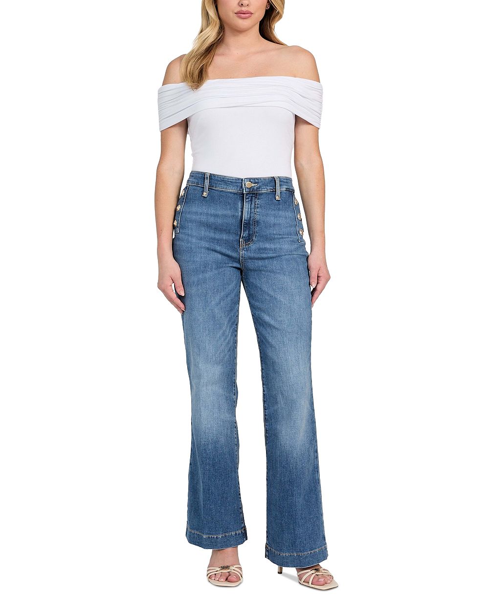 GUESS Women's Faye High Rise Flare Jeans