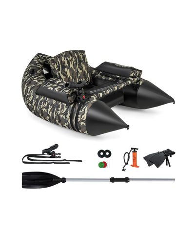 350 lb Inflatable Fishing Float Tube with Backpack Strap